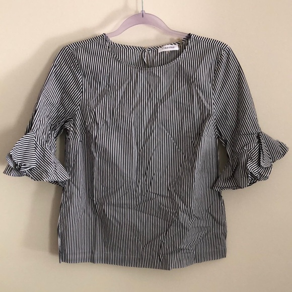 Calvin Klein Tops - Calvin Klein Black and White Striped Blouse